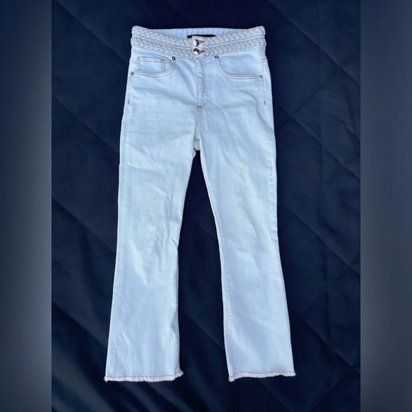 Veronica Beard Braided Flare JeansSize 27Wash Belize - Picture 1 of 7